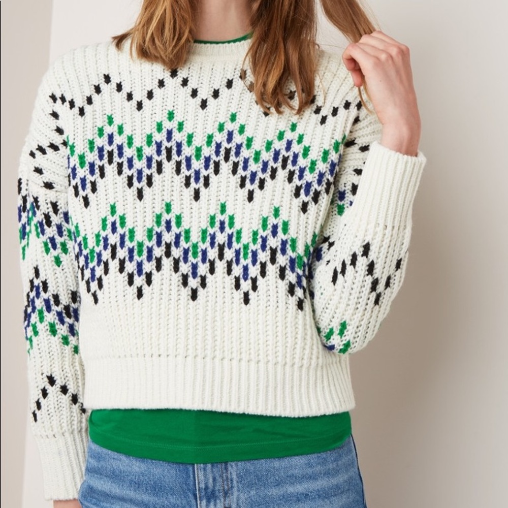 MAJE Massimo Chevron Chunky Rib-Knit Sweater - Picture 3 of 13